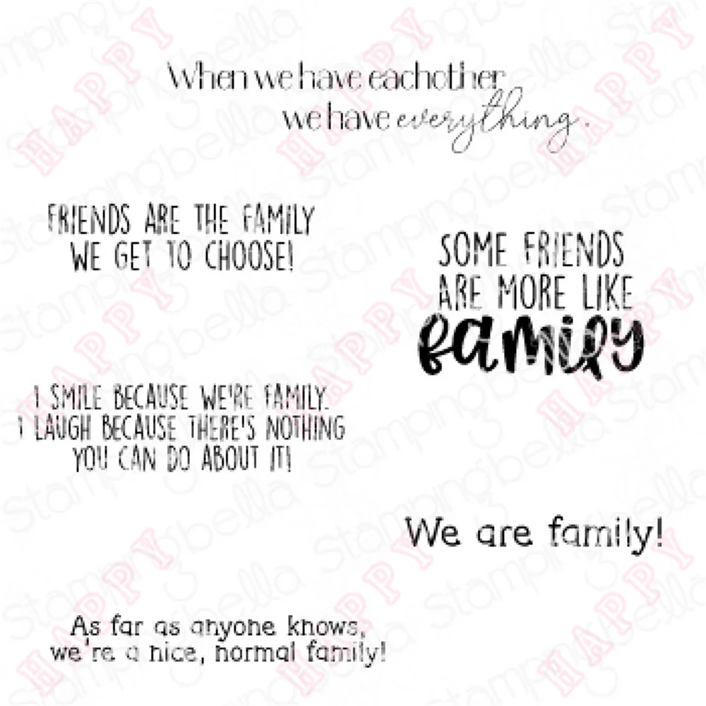 

We Are Family Sentiment Clear Stamps For 2022 Photo Album DIY Scrapbooking Paper Diary Decoration Manual Handmade Embossing