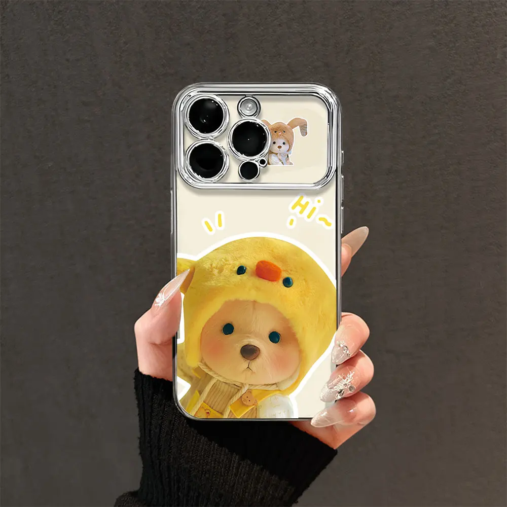 Cute Teddy Bear Doll Electric Ferry Large Window Phone Case For Samsung A22 A23 A32 A51 A20 4G 5G Shell