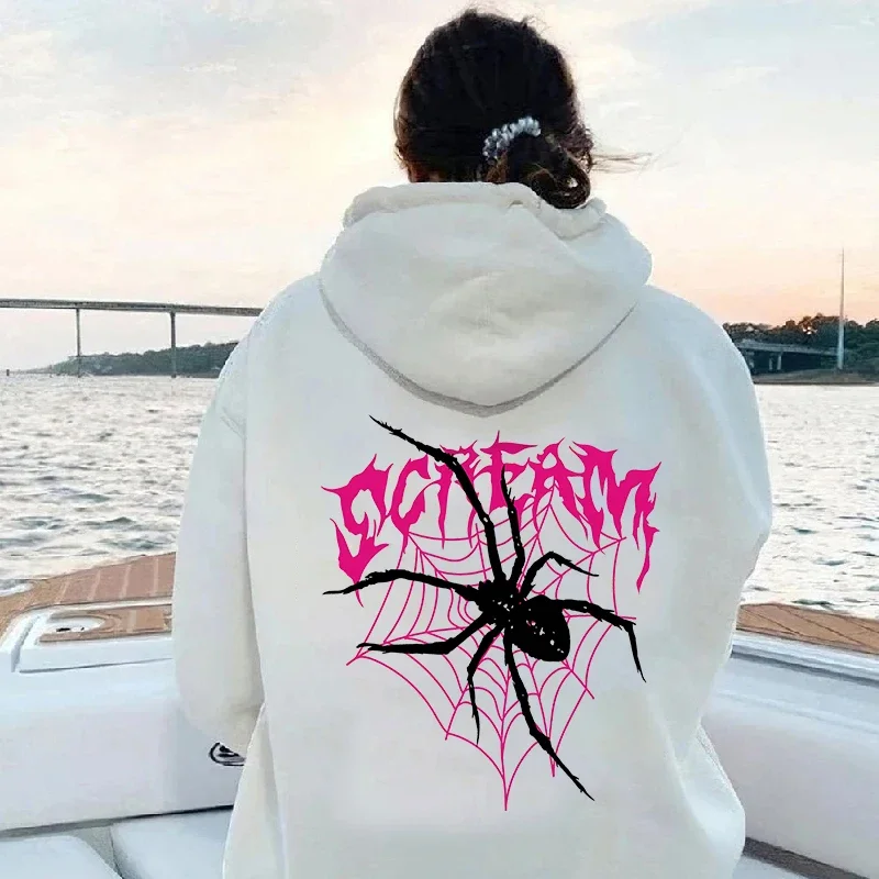 2024 Trendy Popular Spider Printed Hoodies Winter Spring Women Men Comfortable Sweatshirts American Style Harajuku Street Hoody