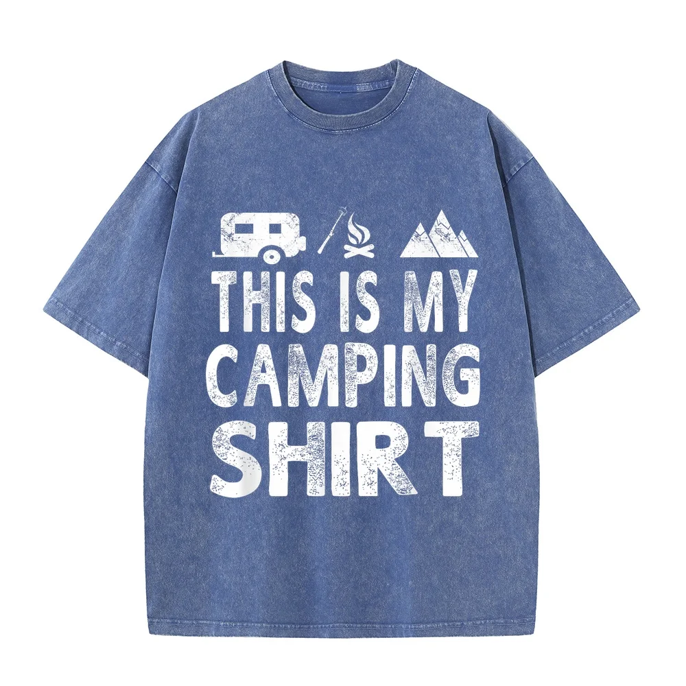 This Is My Camping Funny Camper Gift T-Shirt 기능성 Japanese Style High Quality 100 Cotton Summer Top Men Shirt Humor Casual Tee