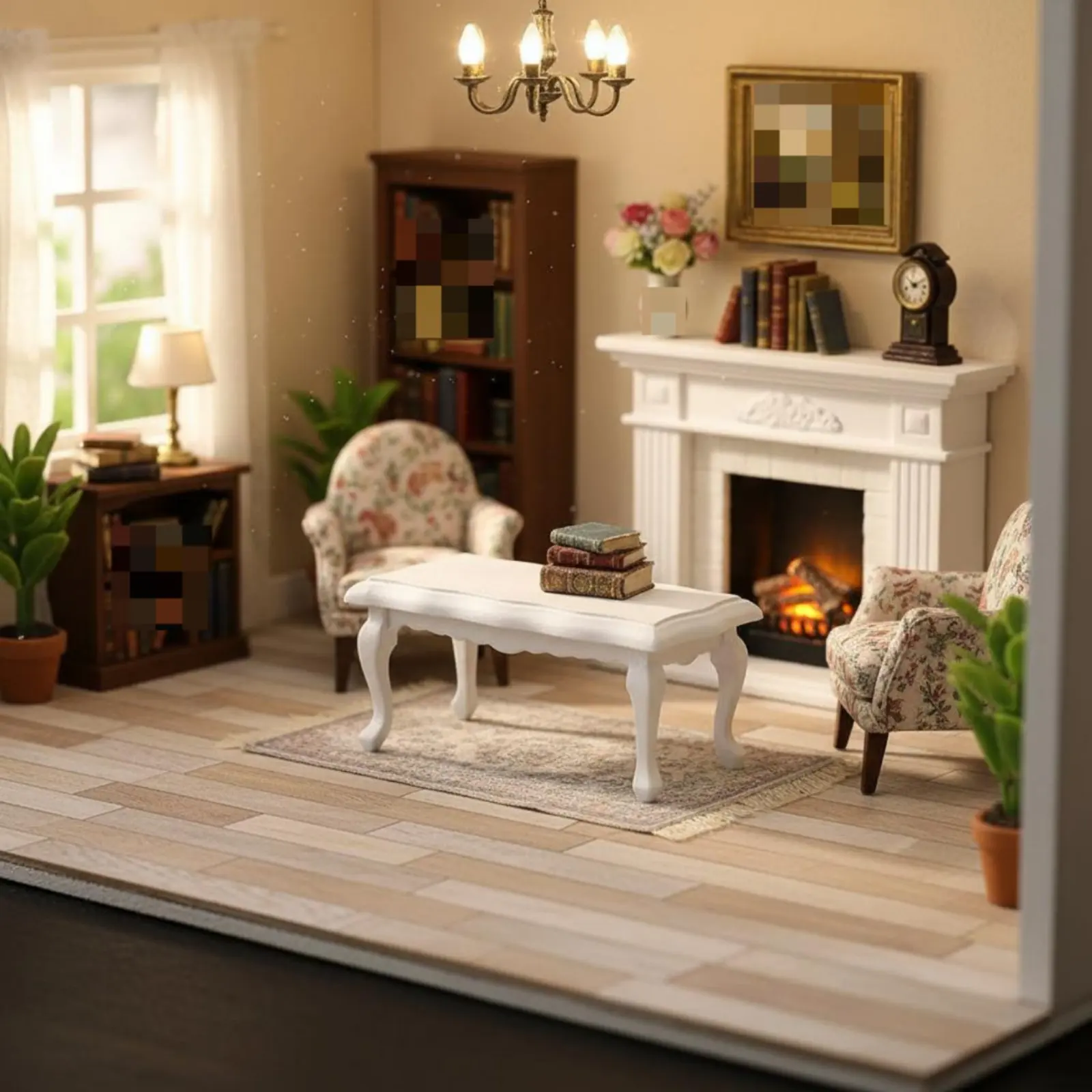 

1:12 Scale Coffee Table Photography Prop Miniature Tea Table Fine Craftsmanship Vintage Design for Hobbyists