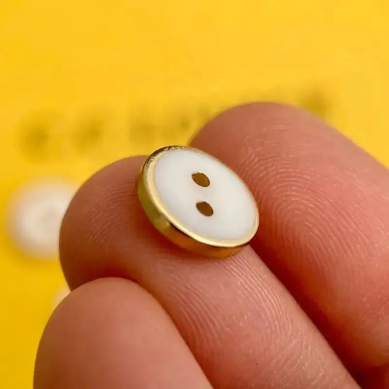 2-Hole Mother of Pearl Shell Buttons, Gold Plated Edge Round Sewing Buttons for Shirts, Blouses, DIY Clothing Decor view 6