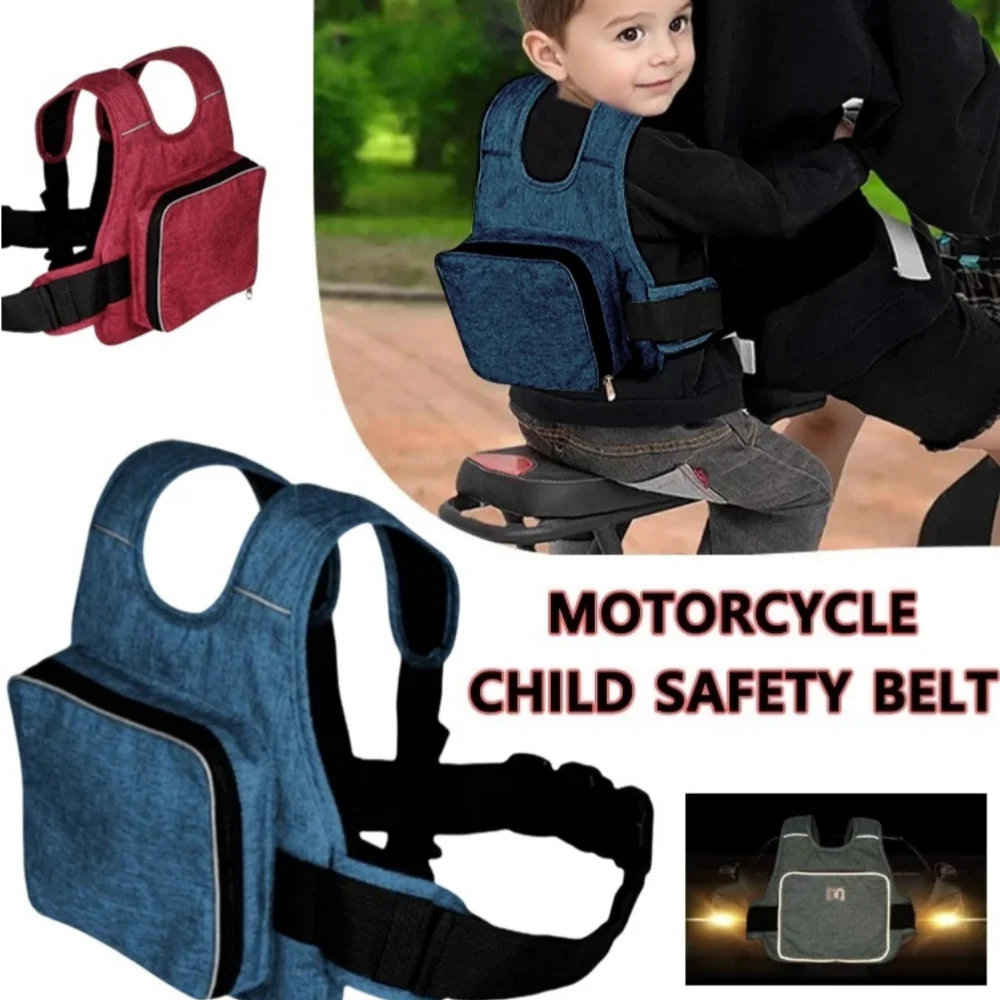 

Child Motorcycle Safety Belt Adjustable Child Reflective Strip Harness Kids Motorcycle Passenger Grip Grab Handle Seat Strap