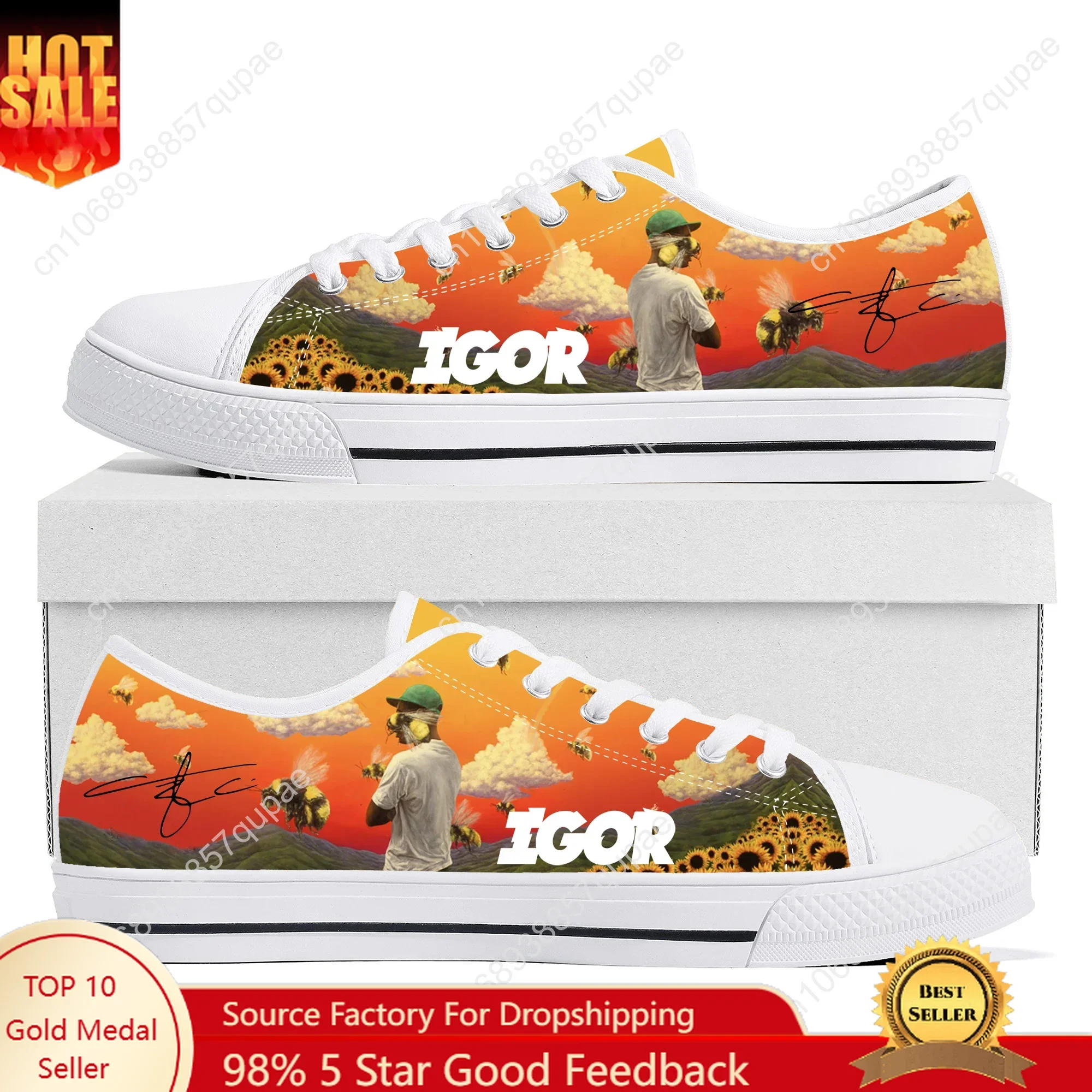 

Tyler The Creator Low Top High Quality Sneakers Men Women Teenager Canvas Sneaker Casual Couple Shoes Hip Hop Singer Custom Shoe