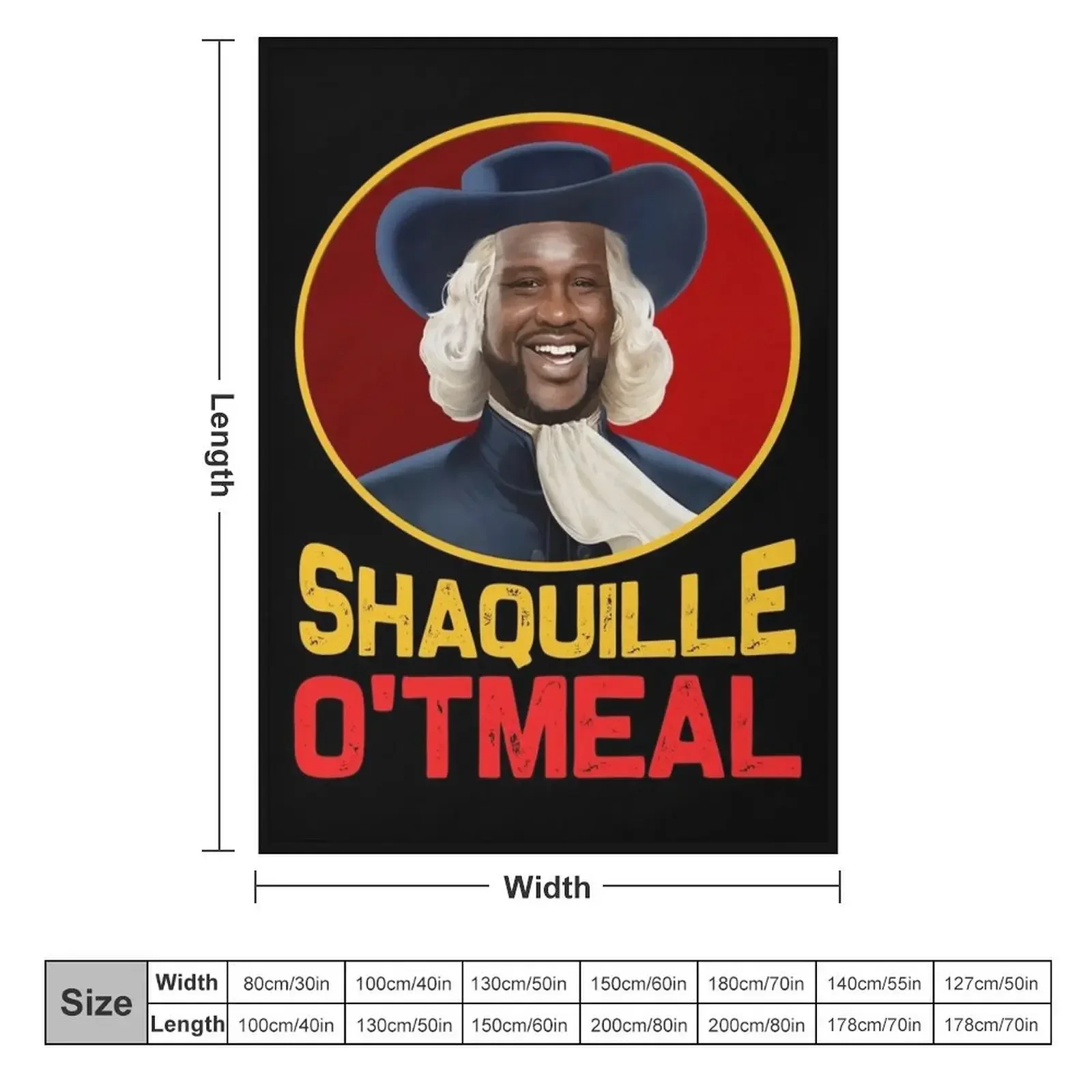 Shaquille Oatmeal T Shirt Funny Shaquille O'tmeal Throw Blanket Furry Warm Blankets