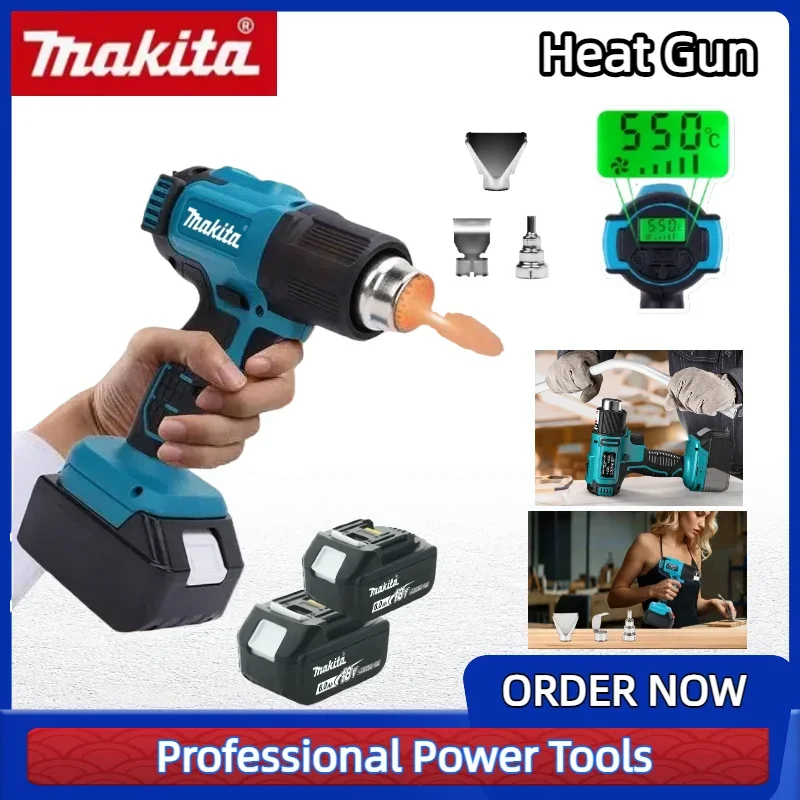 

Макита 550 ° C Беспроводной ручной фен со светодиодным дисплеем, паяльник, тепловой контроль температуры, новый 18 В
