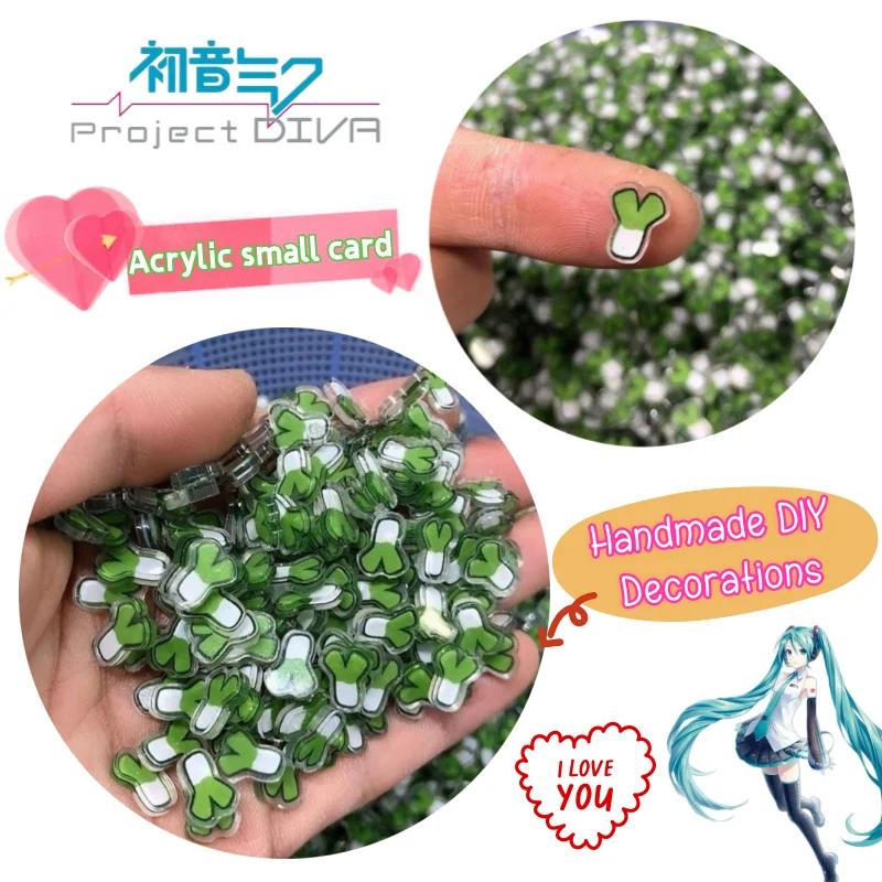 New Hatsune Miku Acrylic Small Pieces High Color Value Creative Personalized Mobile Phone Shell DIY Decorative Gift Wholesale