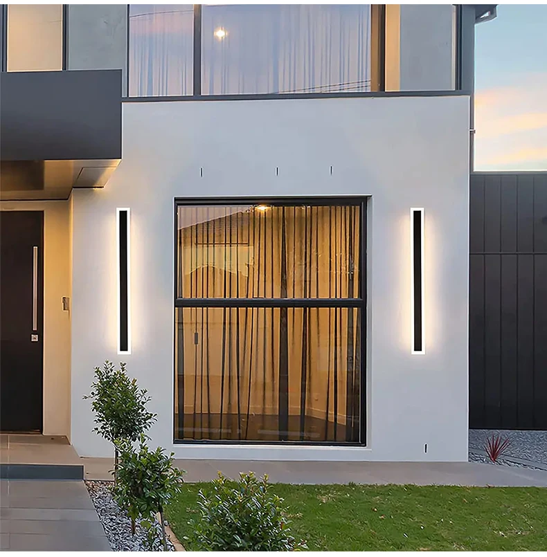 LED Long Outdoor Wall Lamp IP65 Waterproof Wall Light Aluminum Light Garden Villa Porch Sconce Light 110V 220V Sconce Luminaire