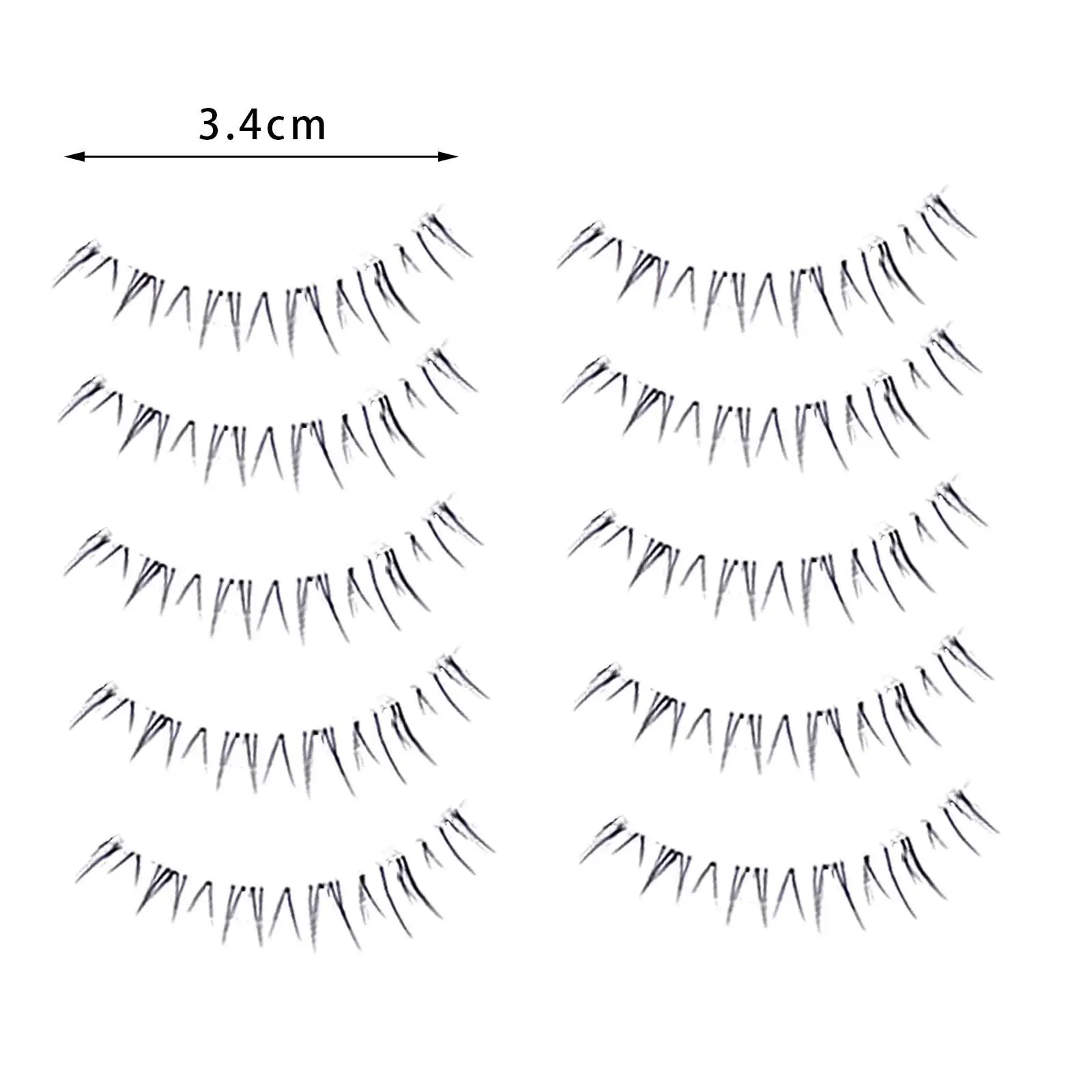 5 Paar falsche Wimpern, bequemes Zubehör, 10 x leichte künstliche Wimpern, künstliche Wimpern für Cosplay, Dating, Bühnenauftritt