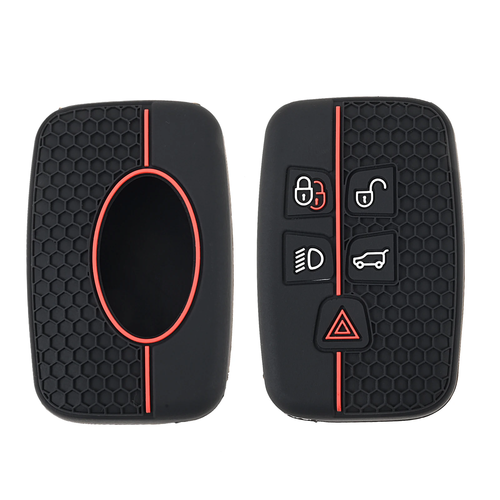 1PC Soft Silicone 5-Buttons Car Key Fob Case Shell Cover for Land Rover Discovery Range Rover Evoque Sport Velar Jaguar XE XF XJ view 6