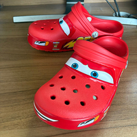 Cartoon Disney Lightninged Mcqueens Pixar Solid Waterproof Slippers Outdoor Sandals Casual Breathable Ankle-Wrap Eva Shoes Gift