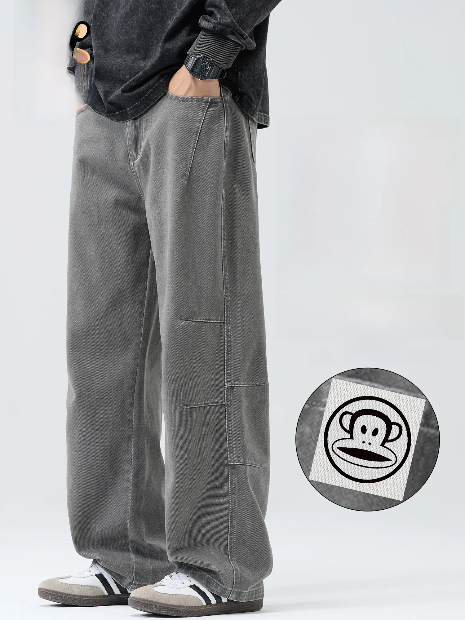 

PaulFrank Loose Fit Straight Leg Casual Trousers Men's Spring New Sle Pure Cotton Workwear Long Pants American Sle Casual...