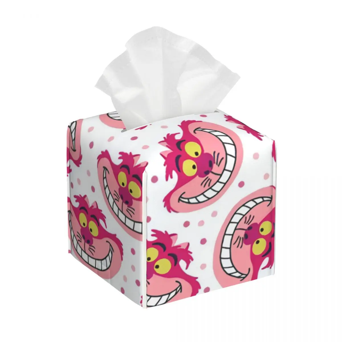 

Индивидуальная коробка для салфеток с изображением Чеширского кота, квадратная коробка для салфеток с изображением Алисы в стране чудес, чехол для автомобиля и офиса