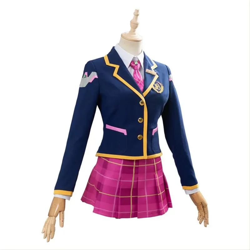 Overwatch D.VA Youthful Campus Skin Cosplay Costume Female Anime Uniform Jk Skirt Set Halloween Carnival Costumes OA91