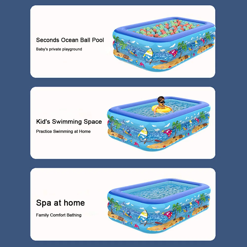 Baby Bath Bathtub Thickening Swimming Pool Inflatable Swimming Pool Cartoon Pattern FSummer Outdoor Indoor Kids Water Play Pools