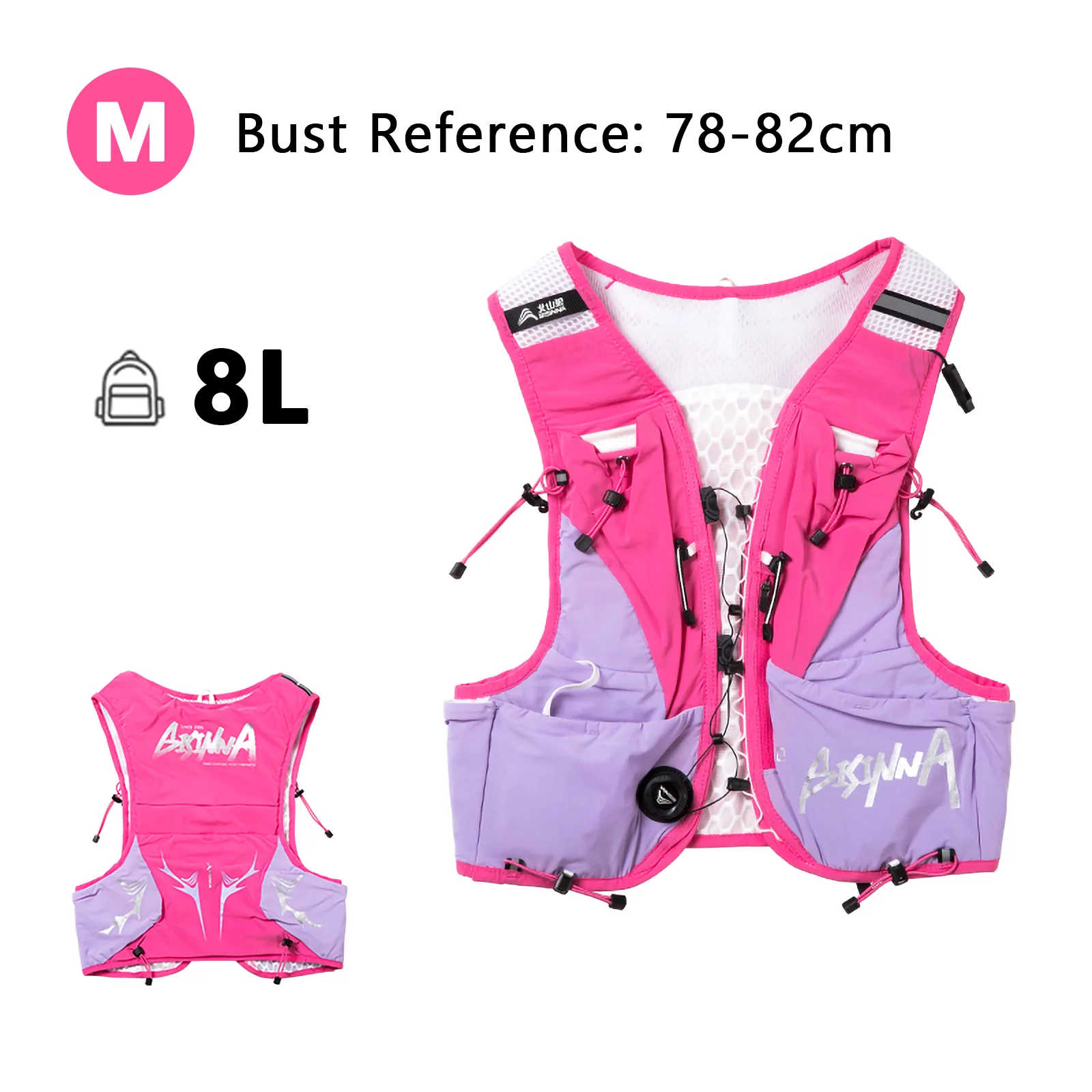 BISINNA Trail Running Vest Ultralight 8L Hydratatierygsack met meerdere vakken, ademend, voor marathon, fietsen, outdoor wandelen