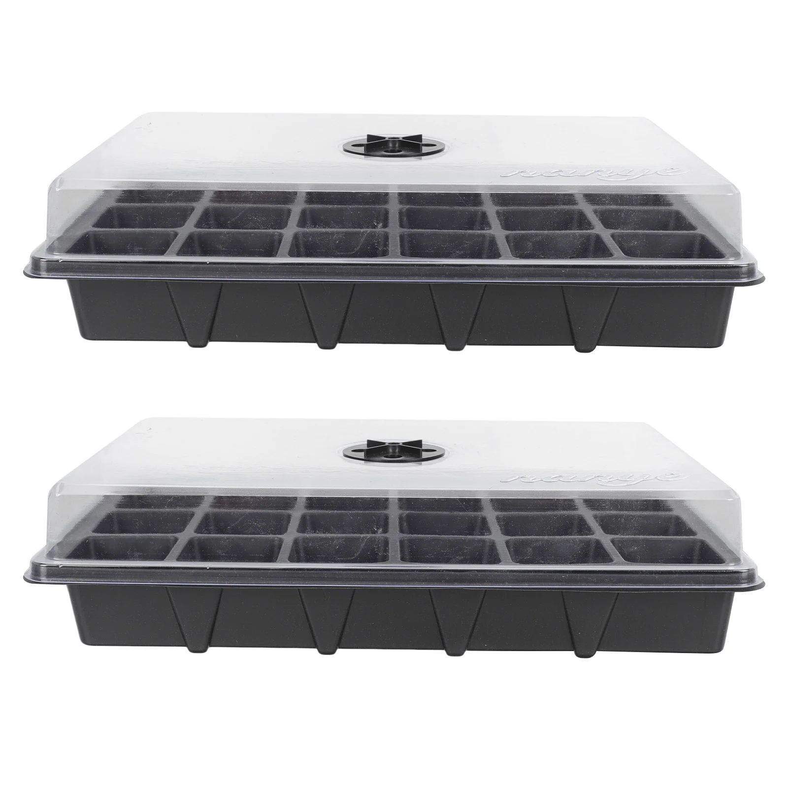 2 Pcs 24-Hole Seedling Tray Plant Germination Boxes Pot Greenhouse Planting Gardening Supplies Thicken Case