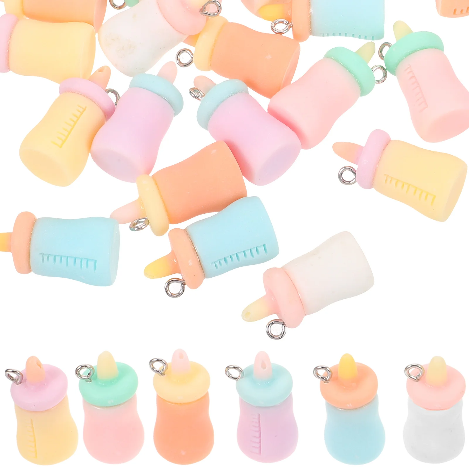 

24pcs Mixed Color Pendant Charms Nursing Bottle Resin Diy Jewelry Making Crafting Charms For Necklace Bracelet Earring Bulk