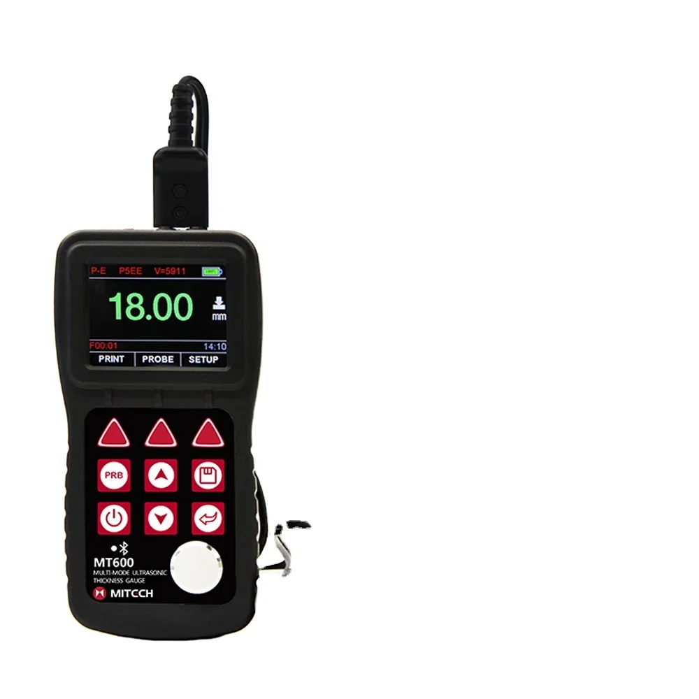 MITECH MT600 Multi mode Digital Ultrasonic Thickness Gauge Tester Measuring Range:0.65-600mm (P-E), 3-100mm (E-E)