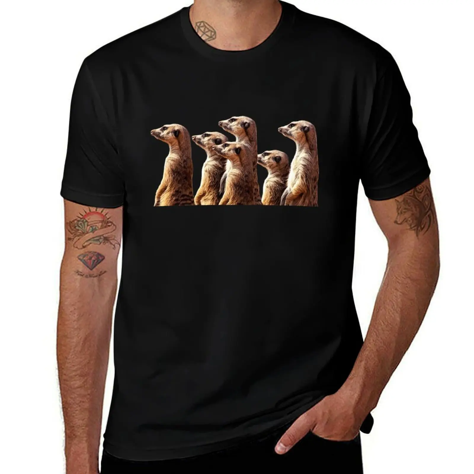 Meerkat Suricate Suricata suricatta Mammal Band Brothers Stand T-Shirt quick-drying cotton graphic tees shirts men graphic