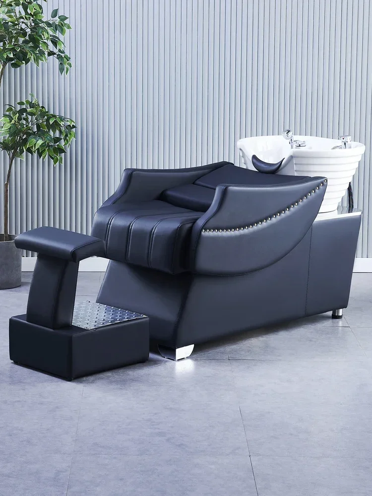 Barber shop high-end hairdressing semi-flat flush shampoo bed