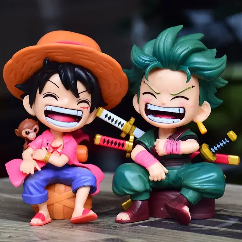 12cm One Piece Figures Luffy Sanji Roronoa Zoro Action Figures Monkey D Luffy Anime Pvc Model Three-sword Stream Zoro Gifts Toy