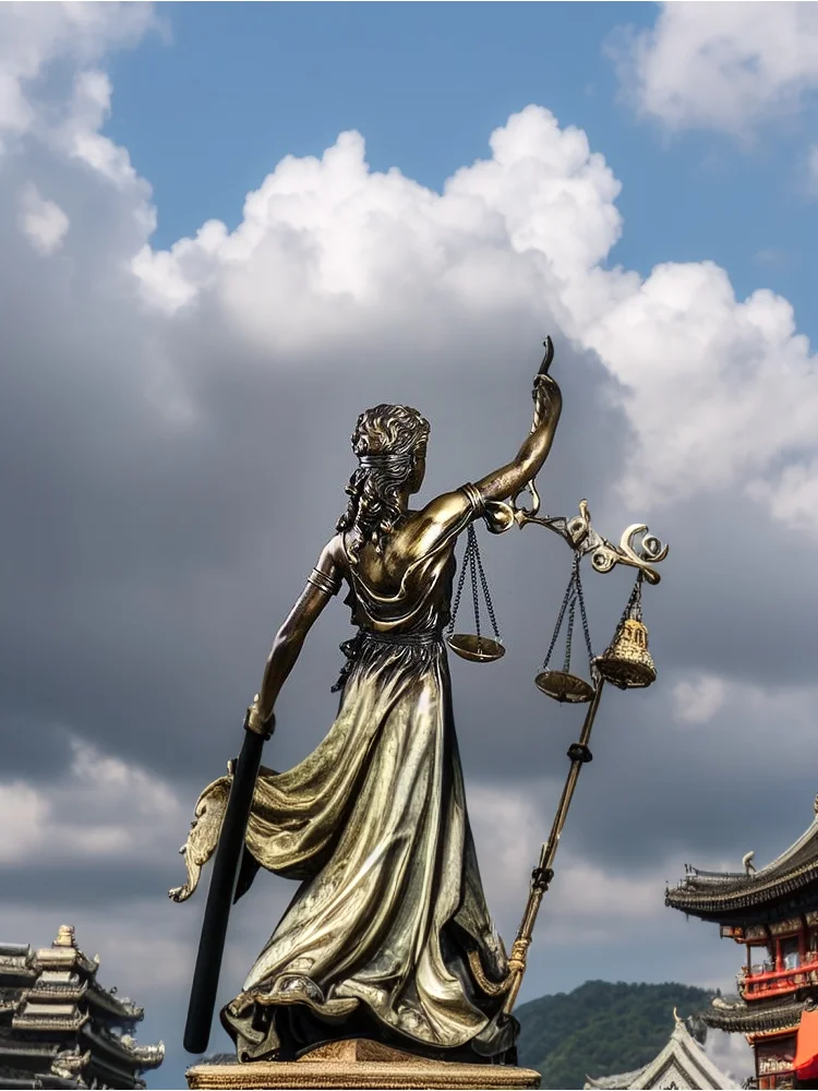 Statue de Justice de dame en laiton Antique, décor sur le thème légal pour bureau de droit/salle d'étude, ornement de bureau