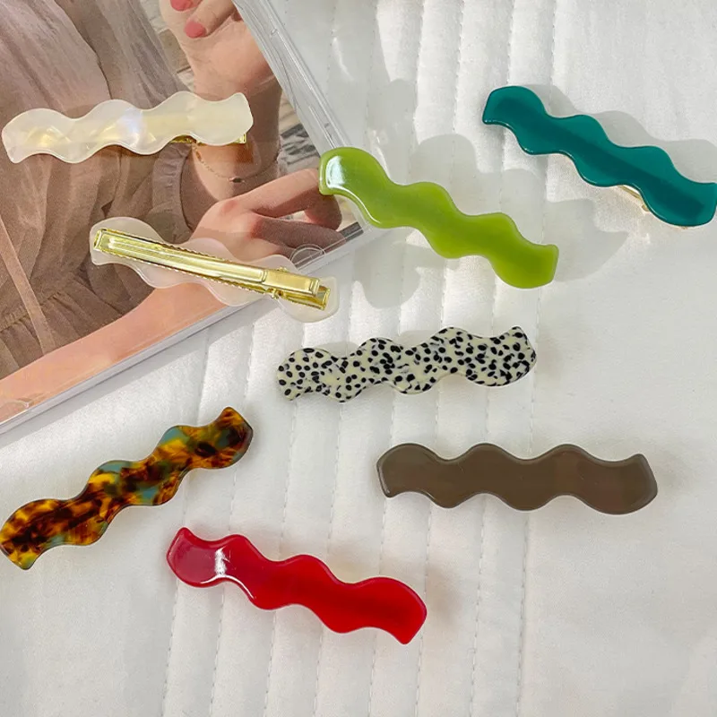 Exquisite Geometric Wave Hair Clip Pin Set Korean Acetate Barrettes For Women Headwear Fashion Hairgrip Hair Accessories Jewelry