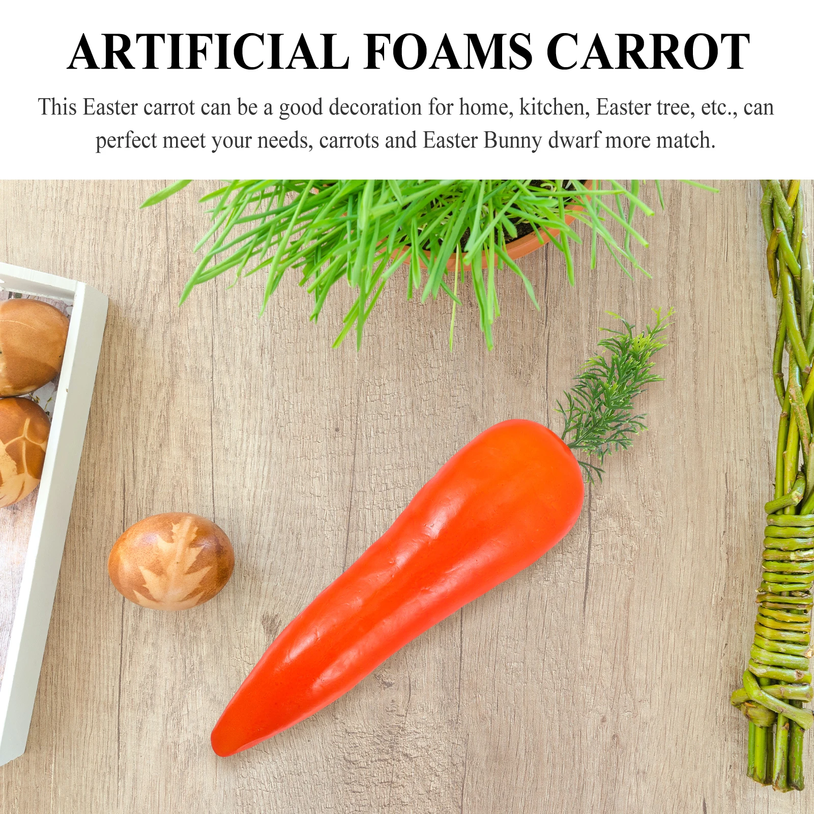 

3Pcs Simulation Carrots Decor Realistic Easter Ornaments for Home Kitchen Tree No Fade Long Lasting Easter Carrot Ornament