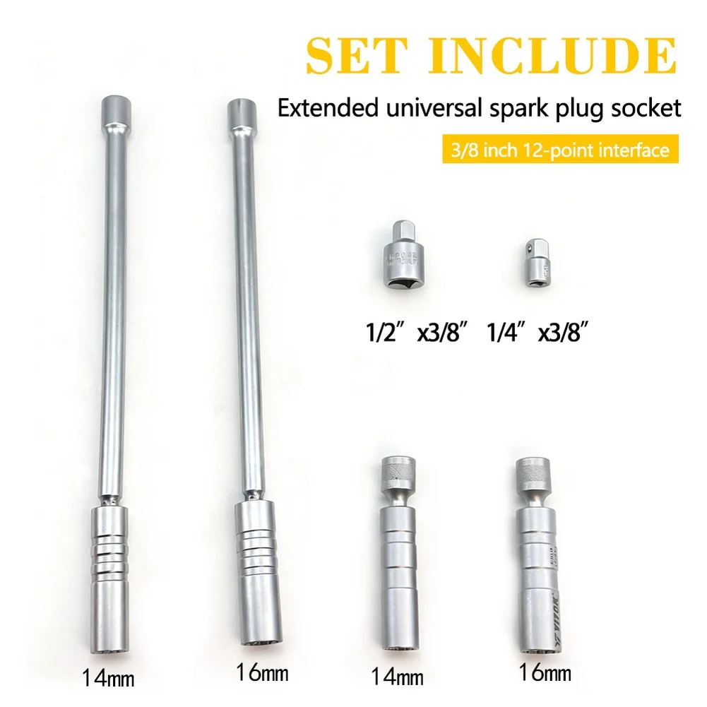 For Tight Engine Spaces Silver Ignition Socket Set Mechanic Thin Wall Sockets Ignition Tools 3 8 Drive Socket Set