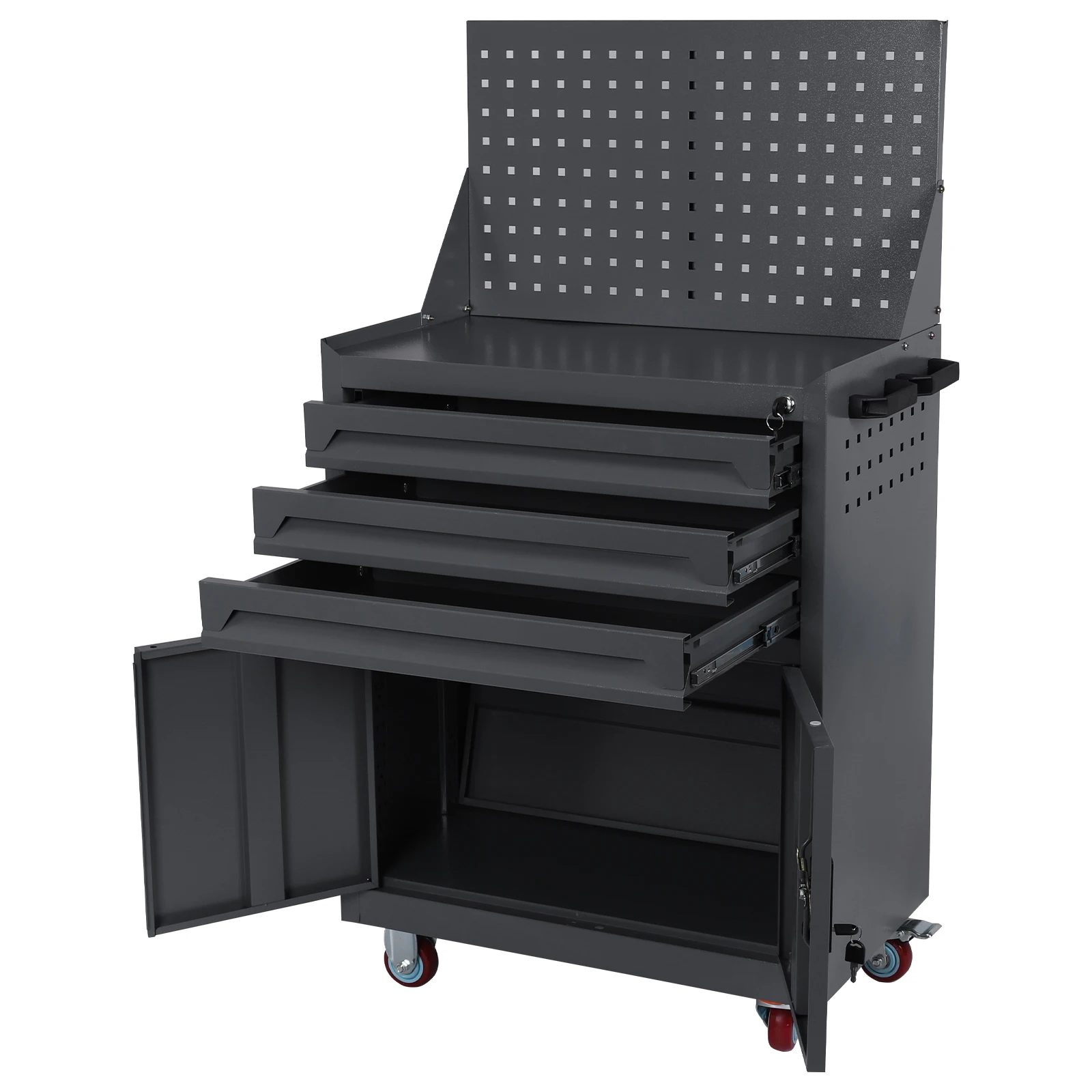 Rollbare Werkzeugtruhe mit Schubladen, Werkzeugkasten, Organizer, Werkzeugschrank für Werkstatt, Lager, Garage