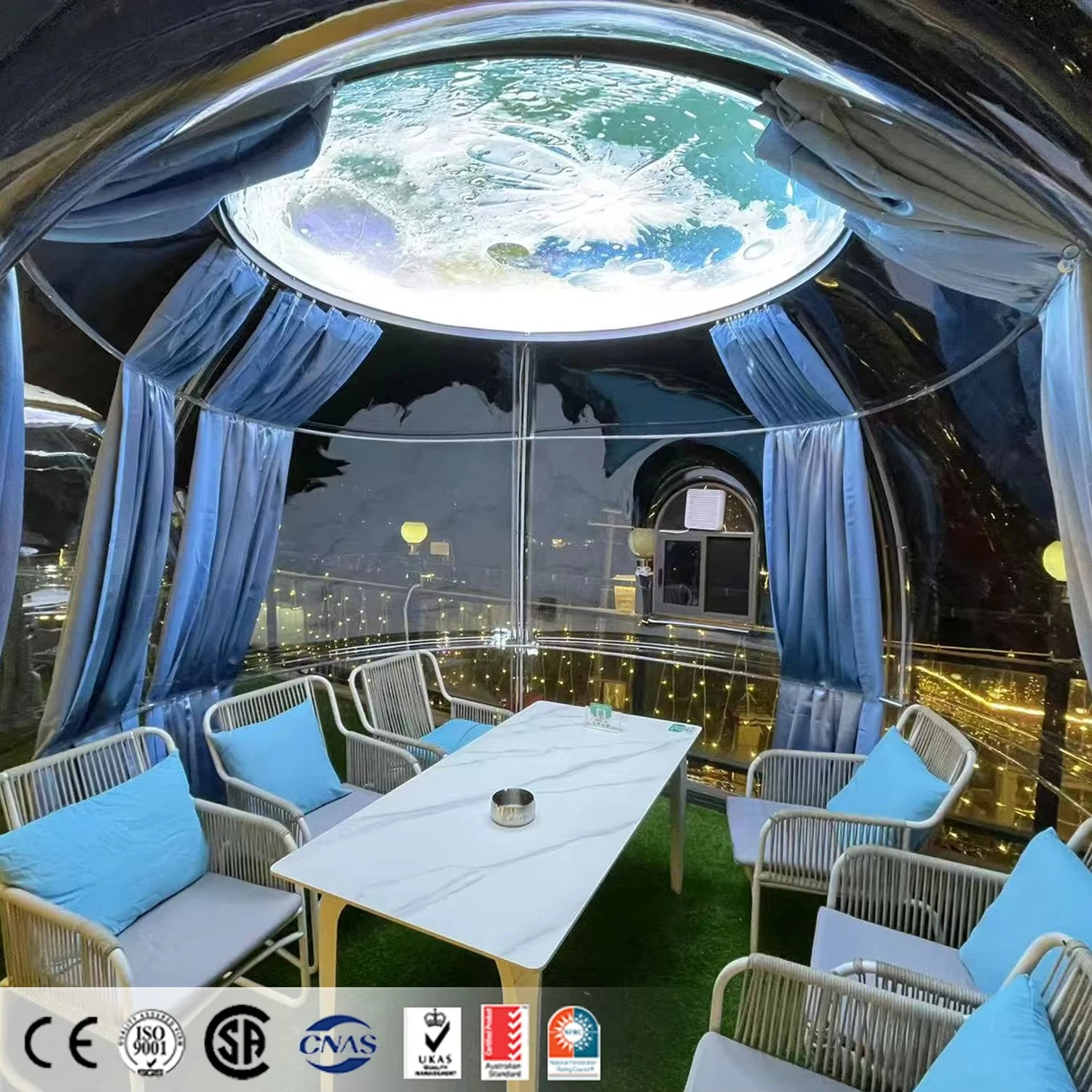 Bubble Room On-Site Assembly Hotel Polycarbonate Geodesic Domes Detachable Starry Sky Room Dome House Tent for Bathroom Villas