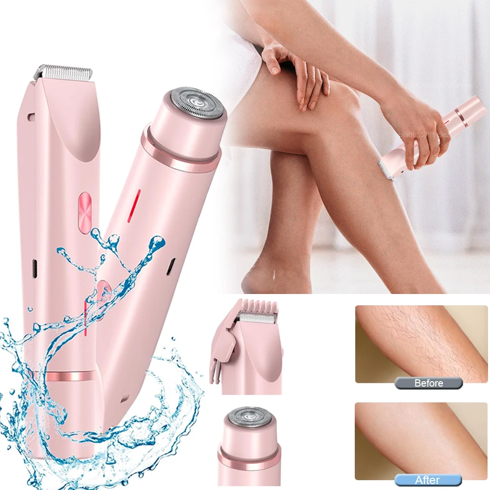 Epilator Painless Hair Removal 2 In 1 Body Trimmer Shaver For Sensitive Areas Bikini Armpit Legs Electirc Hair Removal Epilator