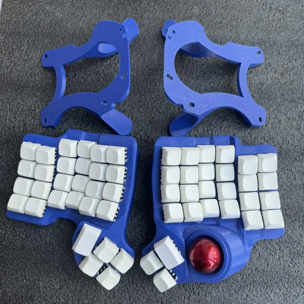 Charybdis Split Keyboard Kit Custom Bluetooth Wired Dual-mode 4x6 Blue Keyboard MX Switch Trackball Split Mechanical Keyboard