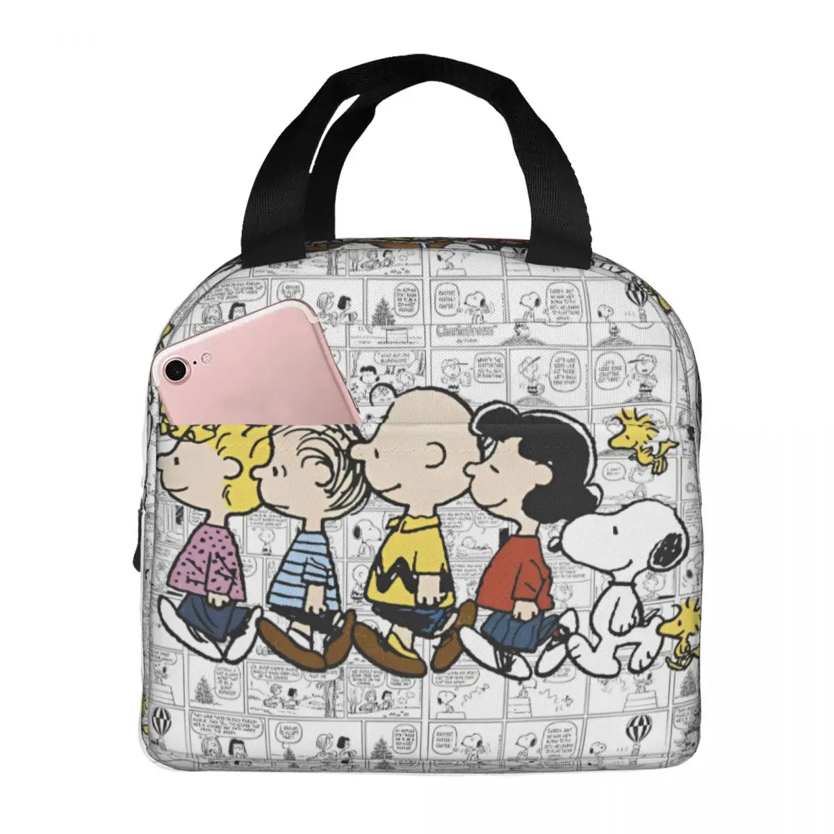 Snoopy Graffiti Lunch Bag Office Lunch Box For Adult Aesthetic Print Thermal Lunch Bags Waterproof Cooler Bag