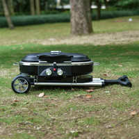 Portable Stand-Up Propane Grill, Gas Grill with 3 Adjustable Burners & Instastart Push-Button Ignition