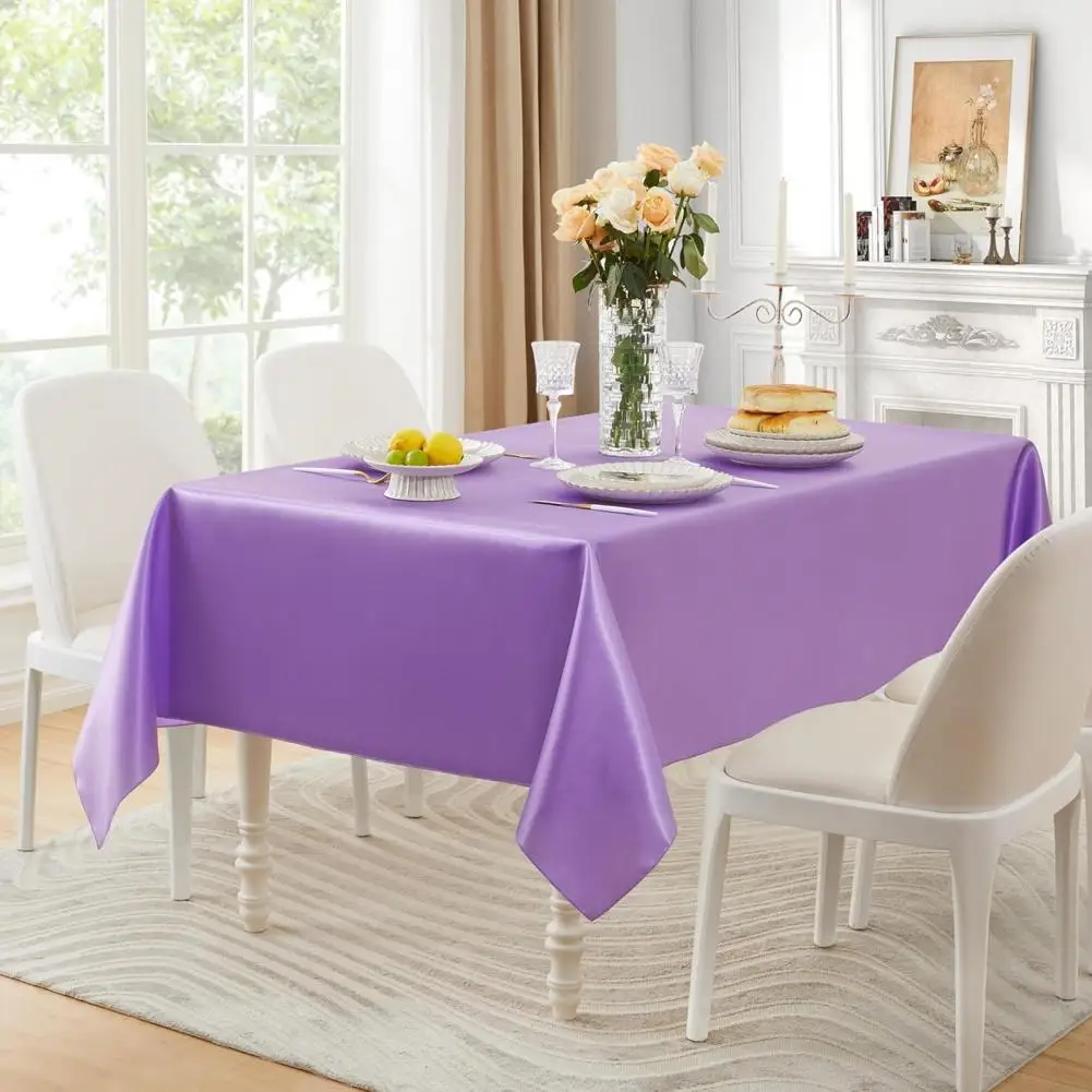 Satin Tablecloth Solid Color Glossy Tablecloth Wedding Table Cover Cloth for Home Birthday Party Bridal Shower Dining Table