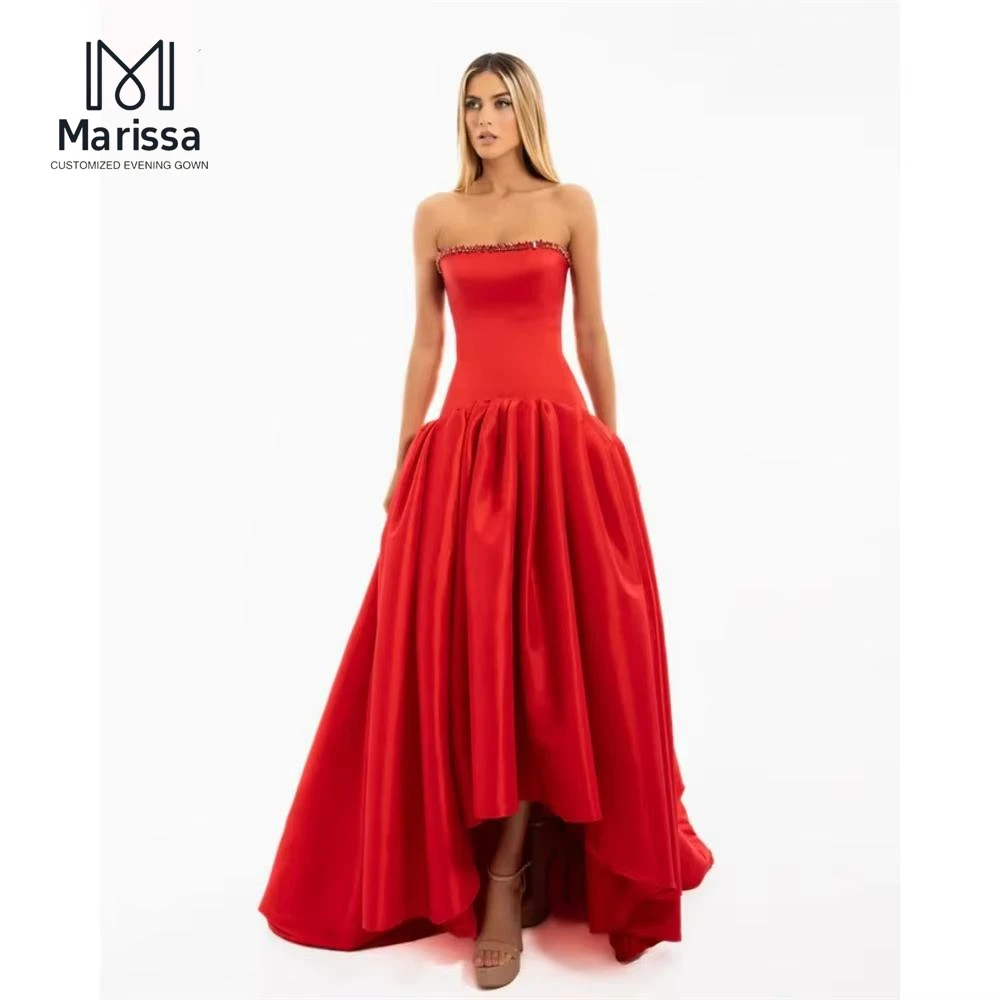 

Бальное платье Marissa на заказ, вечерние платья, свадебное платье, элегантное платье для выпускного вечера, 2025 год, красное женское платье с открытыми плечами