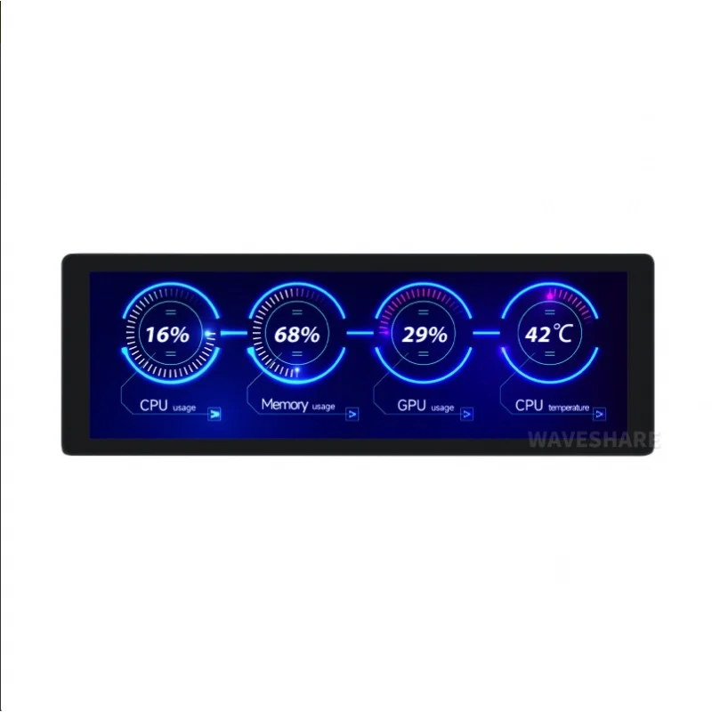 

waveshare 7.9inch IPS Display, 400x1280 Pixel, Toughened Glass Panel, HDMI Interface, Optional Touch Function