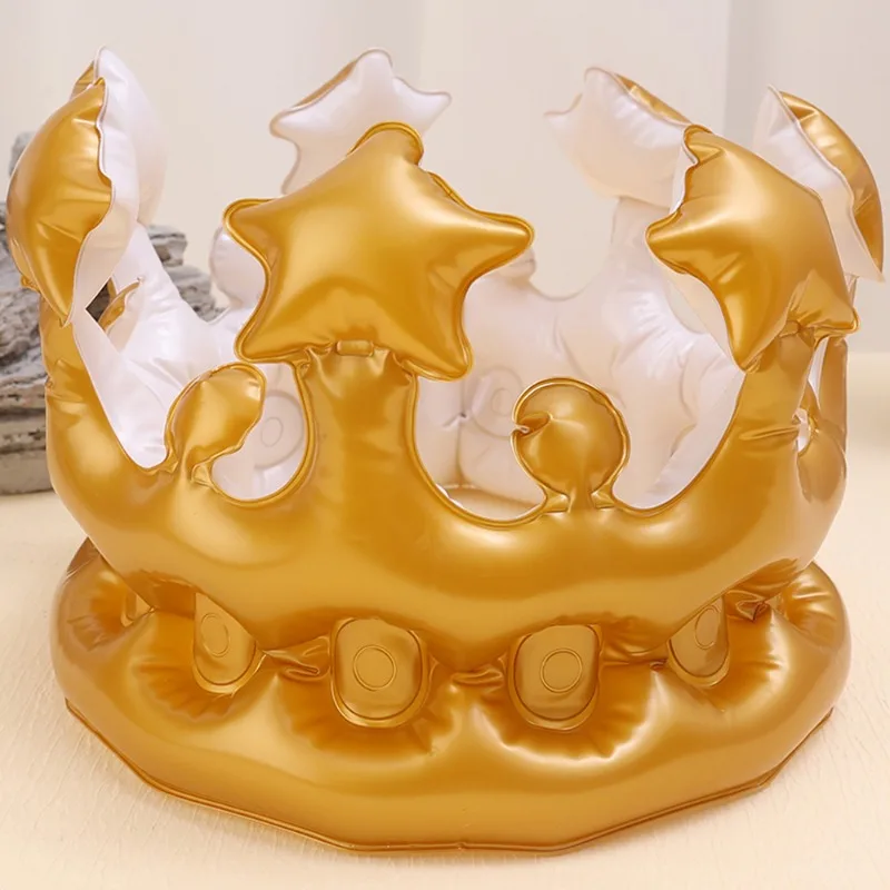 1/3PCS Inflatable Gold Crown Kids Adult Birthday Crown Reusable Crown Balloon Birthday Party Props Decoration Headband Ballons