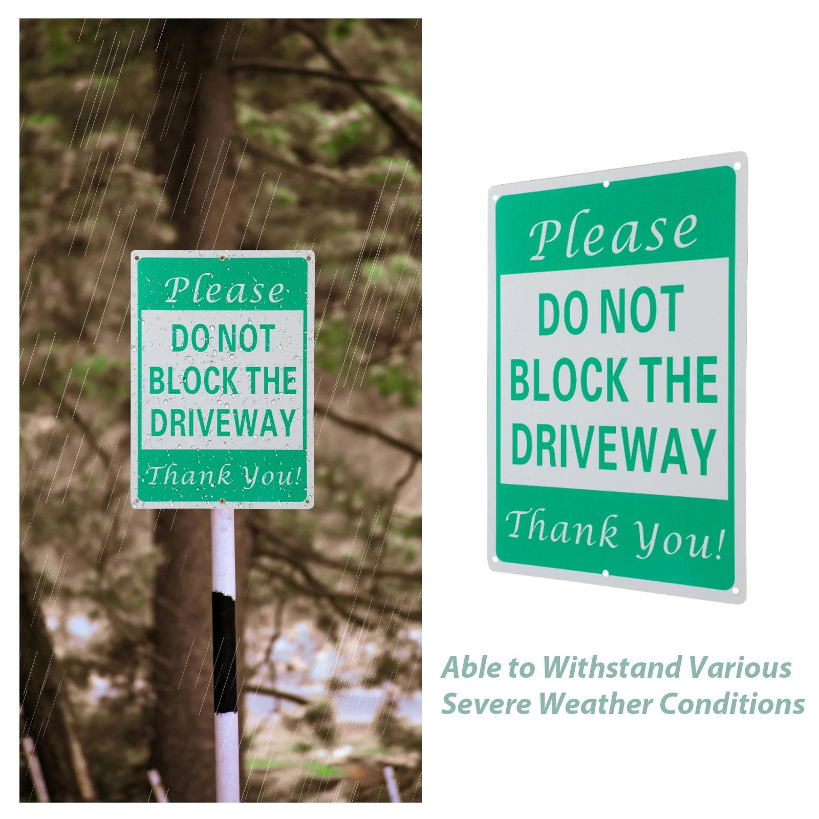 Do Not Block Driveway Sign Solid Construction No Parking Warning Sign Fade Resistant Outdoor Indoor Vehicle Safety Notification