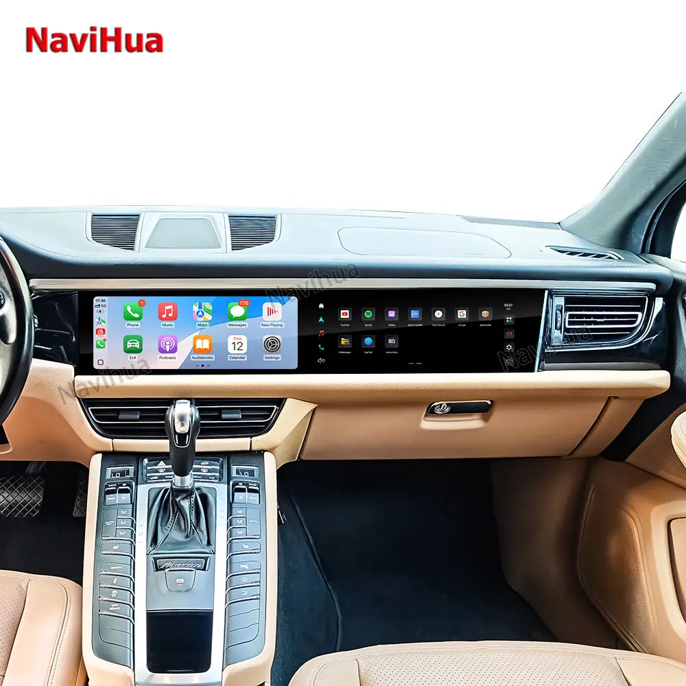 

12,3-дюймовый мультимедийный автомобильный радиоприемник с двумя экранами Android для Porsche Macan 2018 2024, автоматический второй пилот, развлечения, обновление навигации Carplay