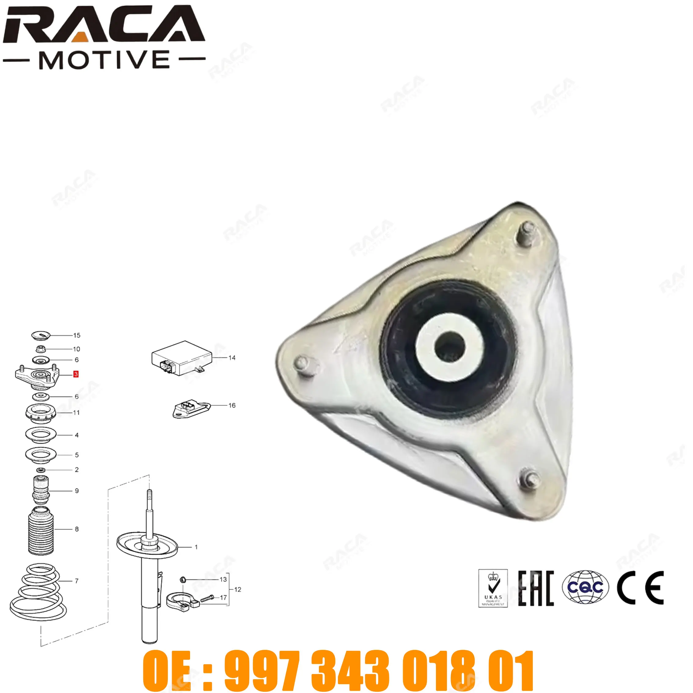 

Genuine Old Model Front Shock Absorber Bracket for Porsche 911 997 987 2005-2012 99734301801 99734301800 99634301804 99634301803