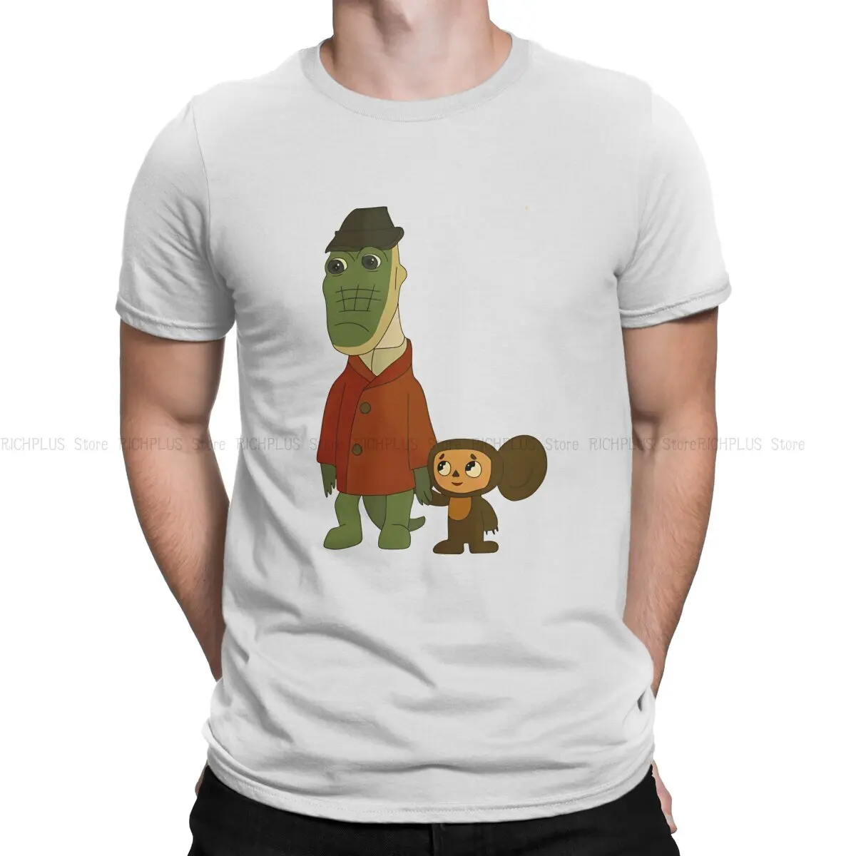 Cheburashka And Gena Special TShirt Cheburashka Cartoon Leisure Polyester T Shirt Summer T-shirt For Adult