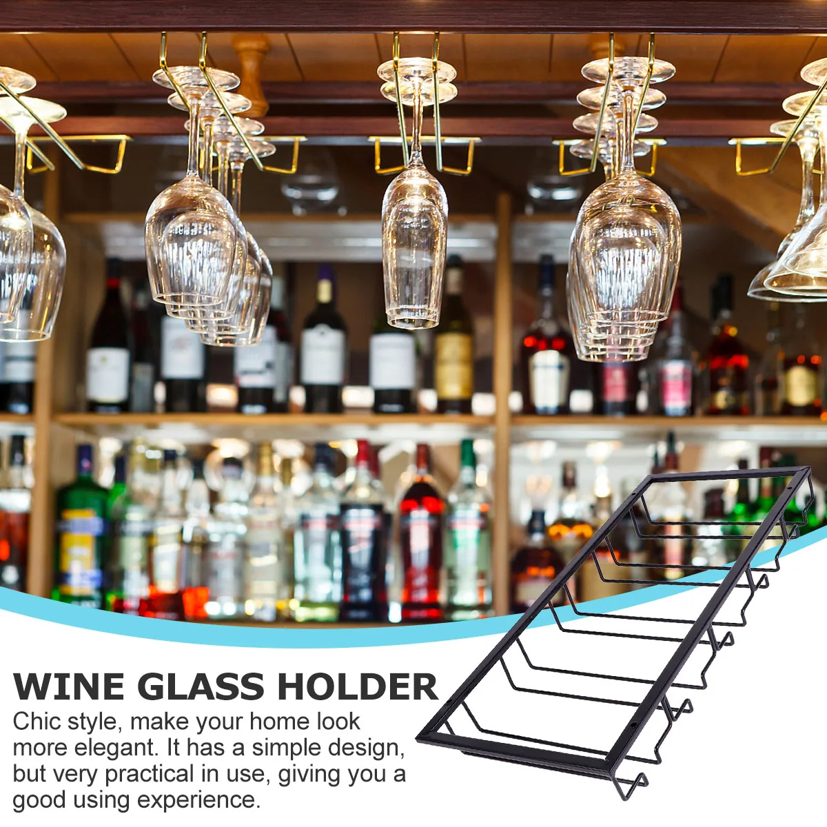 

Glass Holder Countertop Rack Cup Glasses Unbreakable Hanging Stand Hanger Household