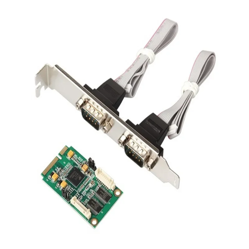 MINI PCI-E-RS232 serial card 9-pin COM 2 port expansion card chip XR17V352 EXAR 352 Industrial Serial RS232 chip mini pcie db9