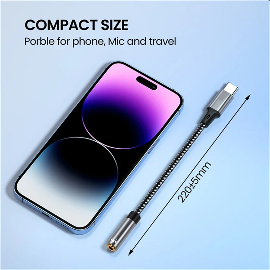 USB Type C To 3.5mm Aux Adapter Type-c 3 5mm Jack Audio Cable Earphone Cable Converter for iPhone Samsung Galaxy Xiaomi Huawei