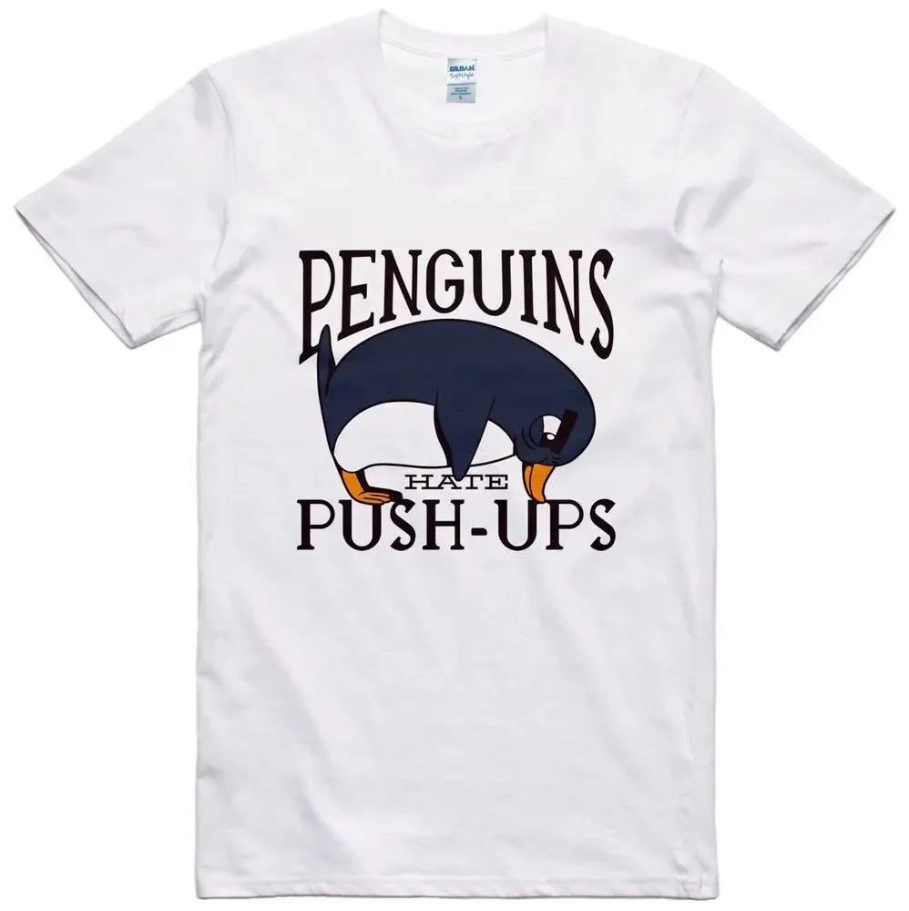 Divertido Camiseta Hombre Regalo Pingüinos Odio Empuje Ups Corte Normal 100% Anime Graphic T-shirts for Men Clothing Women