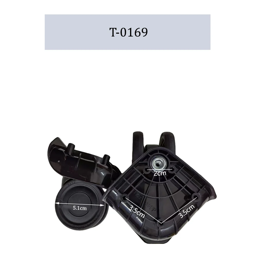 For SJTOBOL T-0169 Universal Wheel Replacement Trolley Case Luggage Pulley Silent Smooth Shock Absorbing Durable Caster Wheels