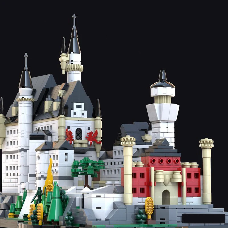 2265pcs MOC Neuschwanstein Micro kasteel Architectuur Bouwstenen Hands-on vermogen Bouw Kerst speelgoed Cadeau